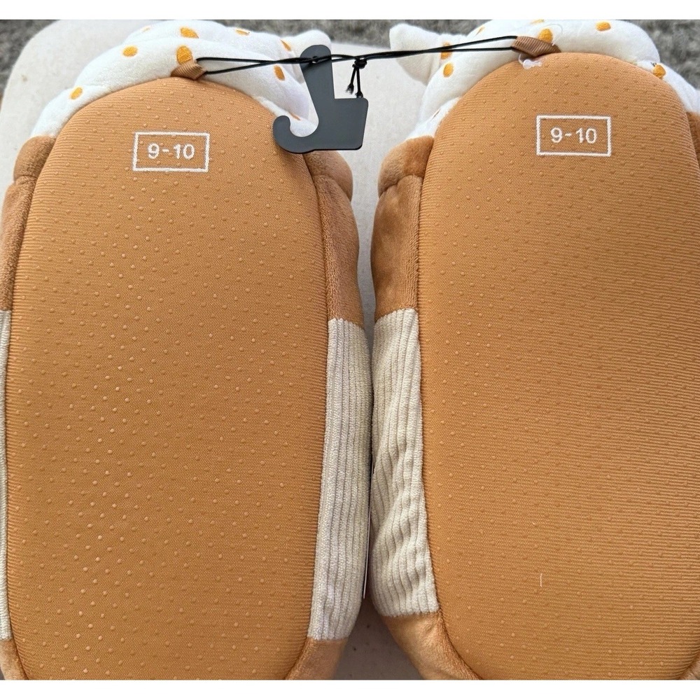 NWT Feetmoji Women's SIZE 9-10 Pumpkin Latte Plush Slippers Cozy Pumpkin Latte - Picture 6 of 7